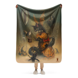 "Tricky Treators" Sherpa blanket