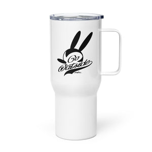 "Go Outside, Rabbit" Travel mug with a handle