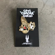 "Stabby Spray" Enamel Pin - Gold