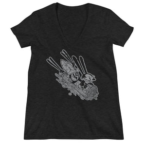 "Stabby & Scoots" Women's Fashion Deep V-neck Tee