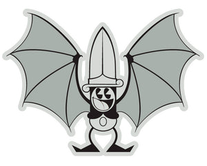 "Stabby Bat" Enamel Pin - Silver
