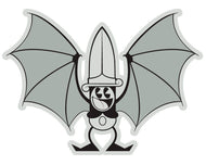 "Stabby Bat" Enamel Pin - Silver
