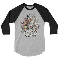 "Stabby & Friends" 3/4 sleeve raglan shirt